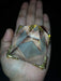 Shubharambh Crystal Glass Pyramid on Golden Stand for Positive Energy, Good Luck . - BrahmatellsStore