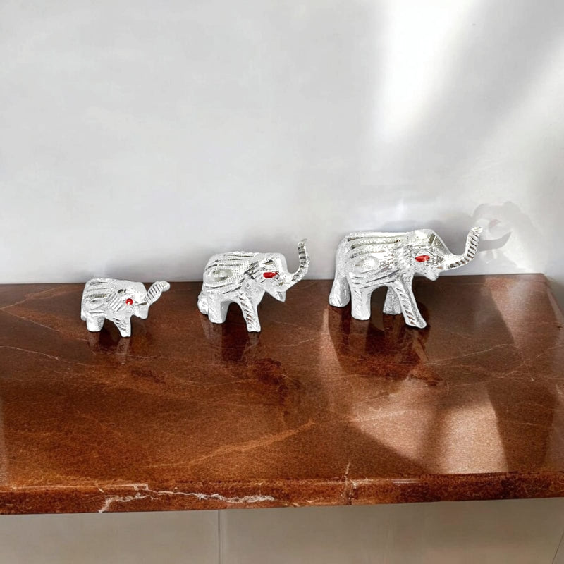 Silver Elephant Statue for Protection & Spiritual Growth | Brahmatells - BrahmatellsStore