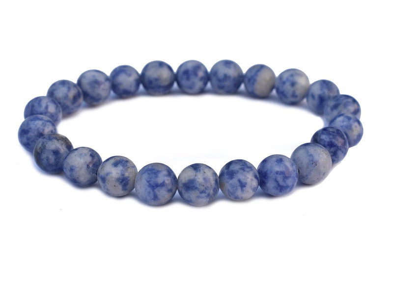 Sodalite Chakra Healing Bracelet - 8mm Faceted Diamond Cut Beads - BrahmatellsStore
