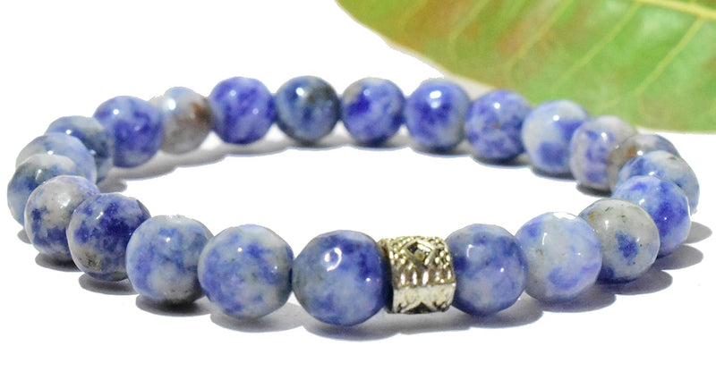 Sodalite Chakra Healing Bracelet - 8mm Faceted Diamond Cut Beads - BrahmatellsStore