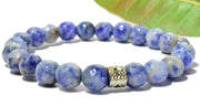 Sodalite Chakra Healing Bracelet - 8mm Faceted Diamond Cut Beads - BrahmatellsStore
