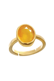 Soft-Oval Honey-Yellow Sapphire Ring - Jupiter's Harmony | Brahmatells - BrahmatellsStore