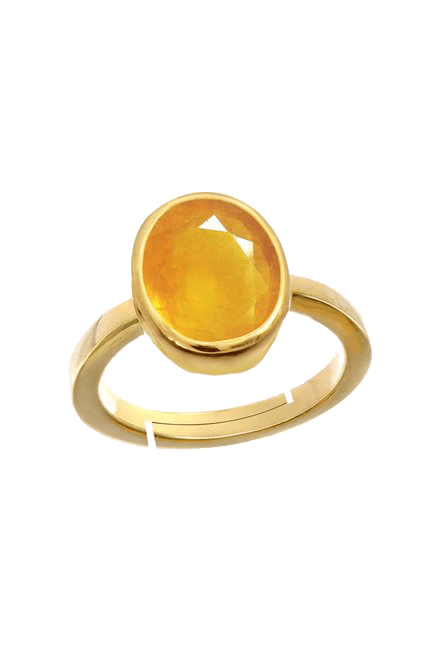 Soft-Oval Honey-Yellow Sapphire Ring - Jupiter's Harmony | Brahmatells - BrahmatellsStore