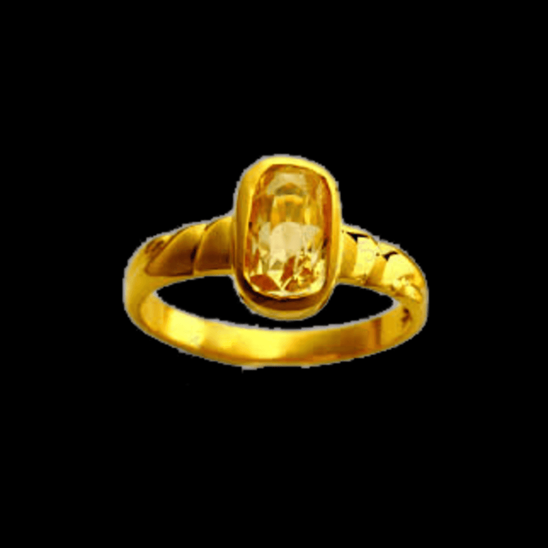Soft-Square Yellow Sapphire Ring - Jupiter's Blessing | Brahmatells - BrahmatellsStore