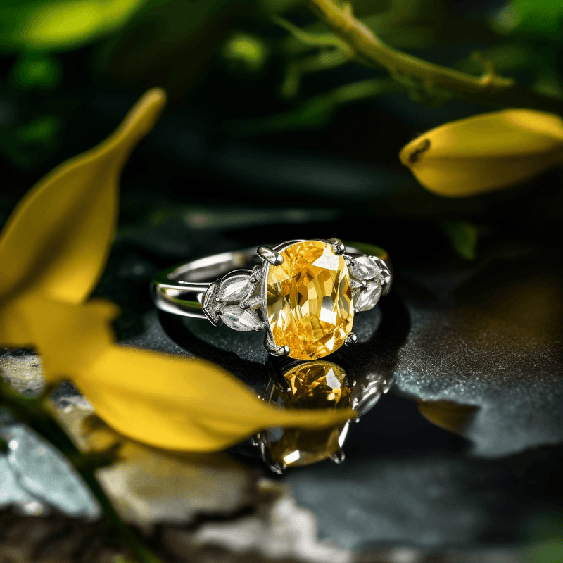Soft-Square Yellow Sapphire Ring - Jupiter's Blessing | Brahmatells - BrahmatellsStore