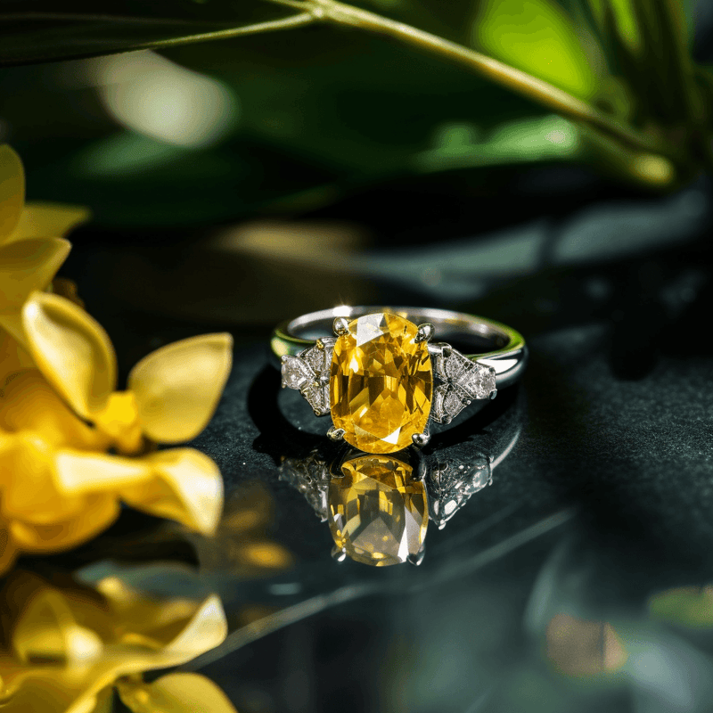 Soft-Square Yellow Sapphire Ring - Jupiter's Blessing | Brahmatells - BrahmatellsStore