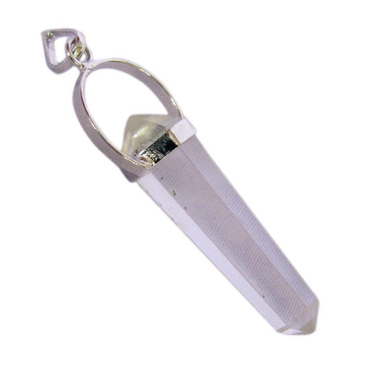 Sphatik Crystal Stone Double Point Pencil Pendant 2 Inch without Chain - BrahmatellsStore
