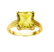 Square Yellow Sapphire Ring - Jupiter's Harmony | Brahmatells - BrahmatellsStore