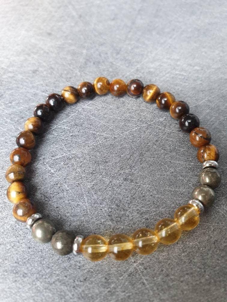 Success bracelet: Citrine, Pyrite and Tiger Eye - BrahmatellsStore