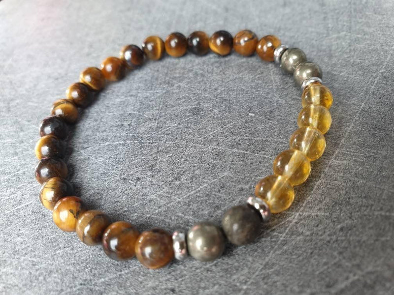 Success bracelet: Citrine, Pyrite and Tiger Eye - BrahmatellsStore
