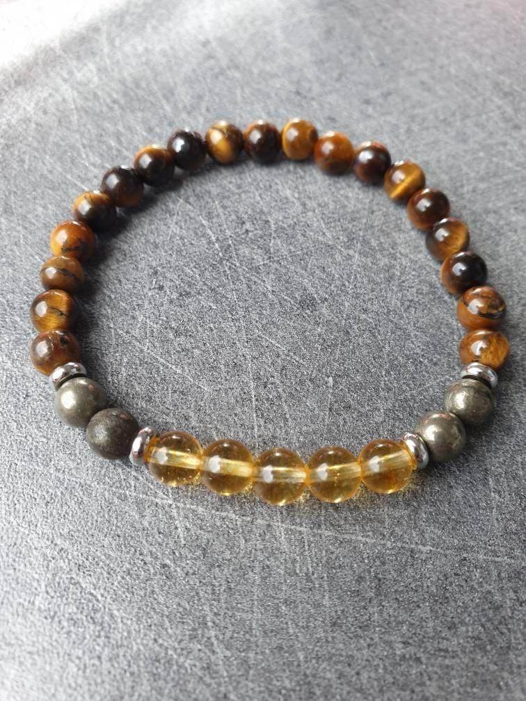 Success bracelet: Citrine, Pyrite and Tiger Eye - BrahmatellsStore