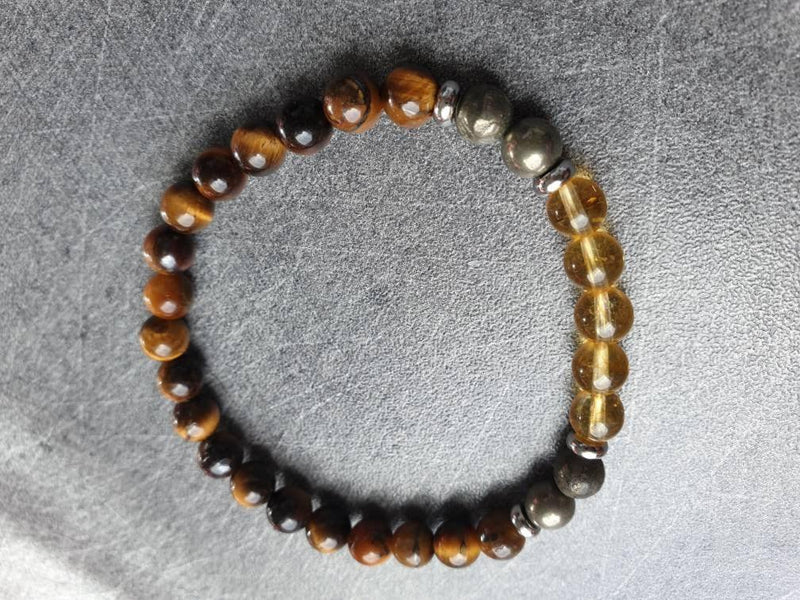 Success bracelet: Citrine, Pyrite and Tiger Eye - BrahmatellsStore