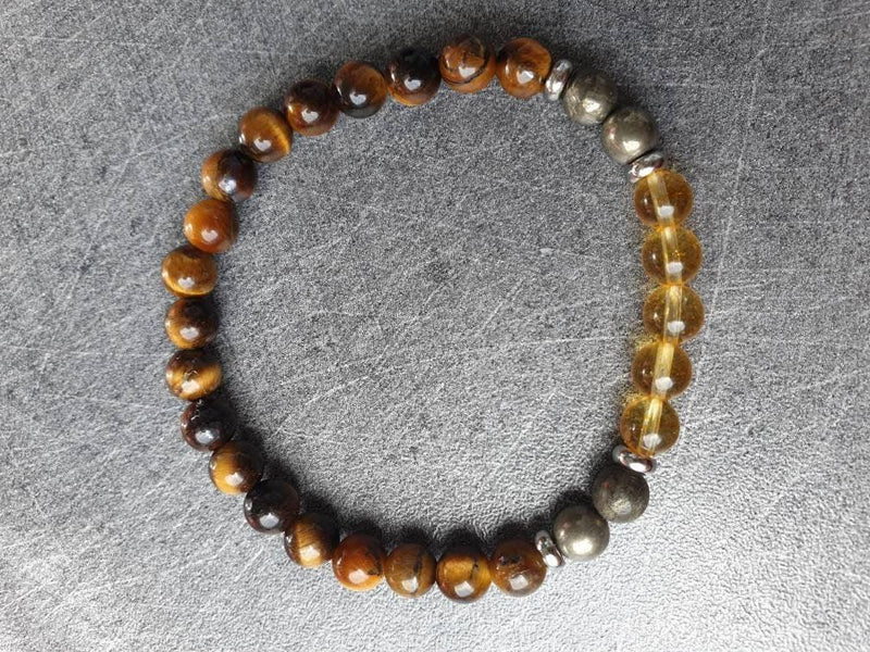 Success bracelet: Citrine, Pyrite and Tiger Eye - BrahmatellsStore