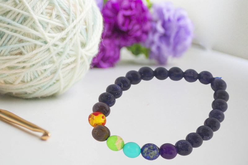 Sunstone bracelet with 7 Chakra - BrahmatellsStore