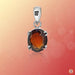 Tan Brown Hessonite Gomed Silver Pendant - Saturn's Essence | Brahmatells - BrahmatellsStore