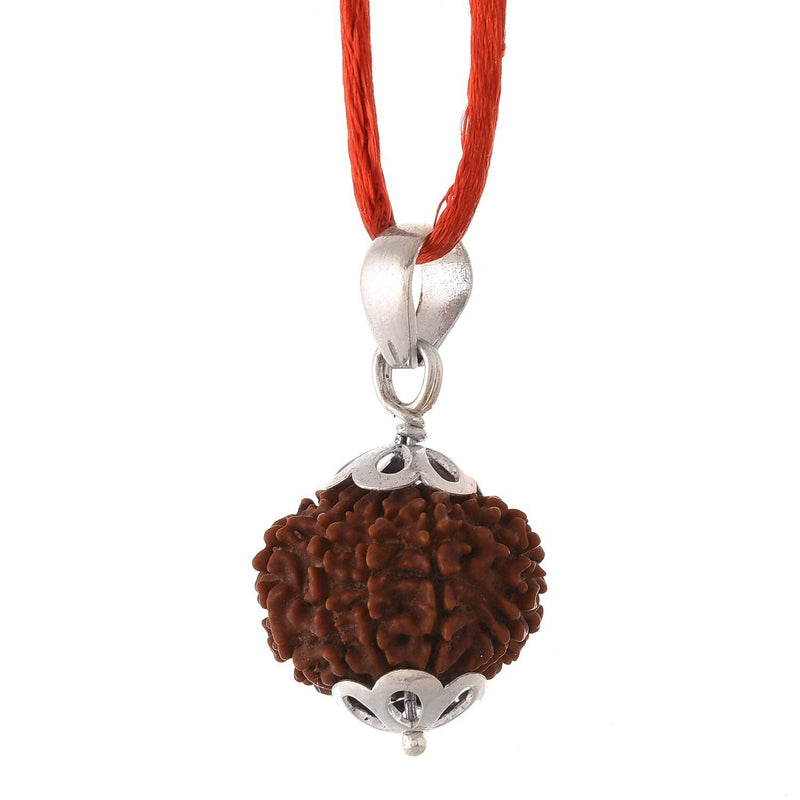Ten Mukhi Rudraksha Silver Pendant - Lord Vishnu's Divine Guard | Brahmatells - BrahmatellsStore