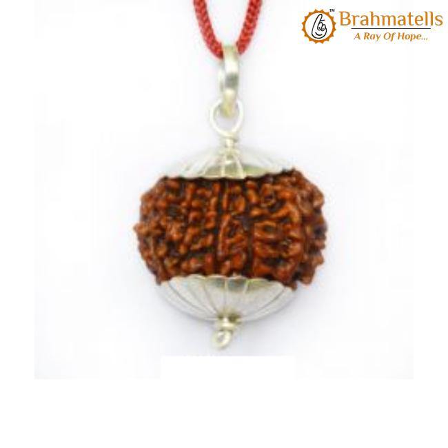 Ten Mukhi Rudraksha Silver Pendant - Lord Vishnu's Divine Guard | Brahmatells - BrahmatellsStore
