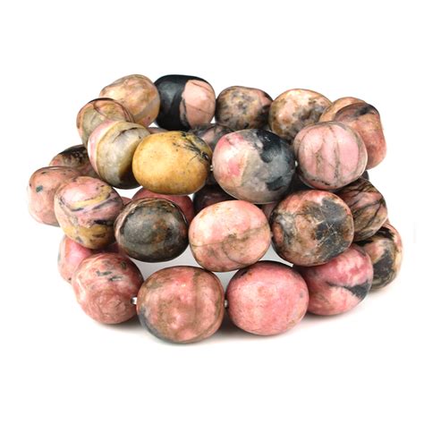 Rhodonite Tumble Bracelet – Natural Pink Gemstone Accessory