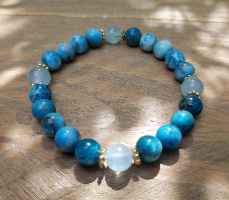 Throat Chakra Healing Bracelet - Apatite & Aquamarine | Brahmatells - BrahmatellsStore