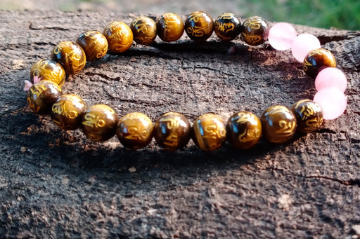 Tiger Eye & Rose Quartz Bracelet by Brahmatells - Love and Power - BrahmatellsStore