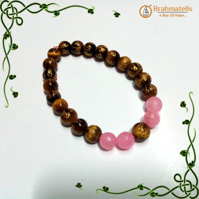 Tiger Eye & Rose Quartz Bracelet by Brahmatells - Love and Power - BrahmatellsStore