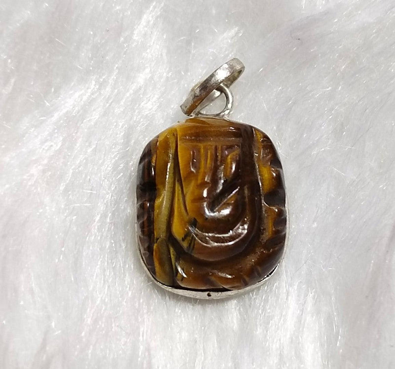 Tiger Eye Ganesha Pendant for Empowerment | Brahmatells - BrahmatellsStore