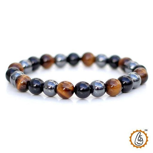 Tiger Eye Mixed Bracelet with Hematite and Black Obsidian - Brahmatells - BrahmatellsStore