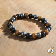 Tiger Eye Mixed Bracelet with Hematite and Black Obsidian - Brahmatells - BrahmatellsStore