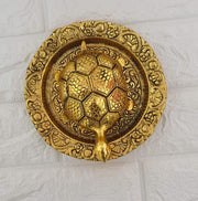 Tortoise On Plate (Golden) - BrahmatellsStore