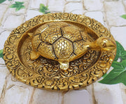 Tortoise On Plate (Golden) - BrahmatellsStore
