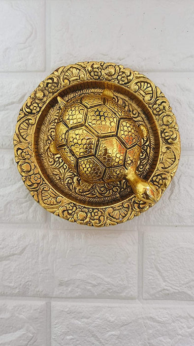 Tortoise On Plate (Golden) - BrahmatellsStore