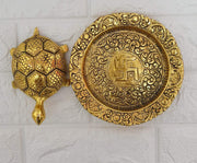 Tortoise On Plate (Golden) - BrahmatellsStore