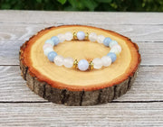 Tranquility Bracelet: Selenite, Morganite, Aquamarine, Blue Lace Agate | Brahmatells - BrahmatellsStore