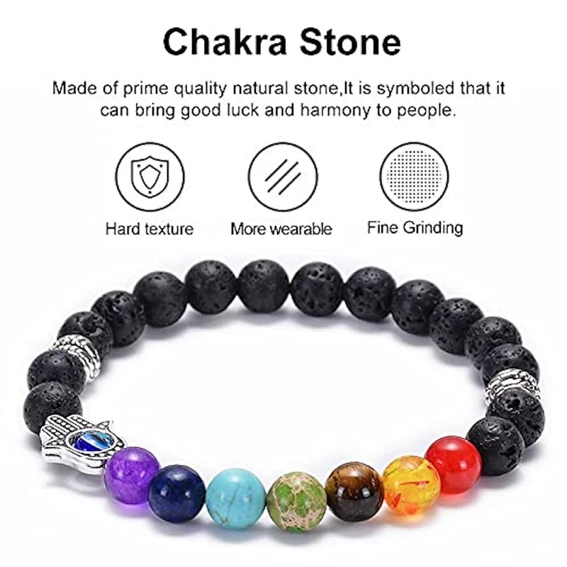 Triple Protection 7 Chakra Beads Bracelet - Balance & Harmony - BrahmatellsStore
