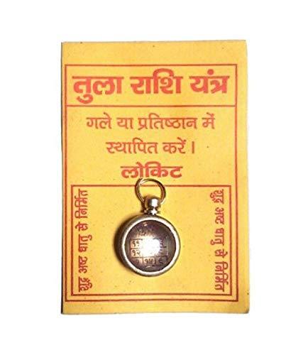 Tula/Libra Rashi Yantra Locket, Round Shape, Brass and Glass Made - BrahmatellsStore