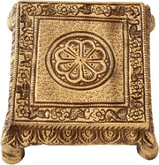 Two Moustaches Brass Pooja Chowki for Temple - BrahmatellsStore