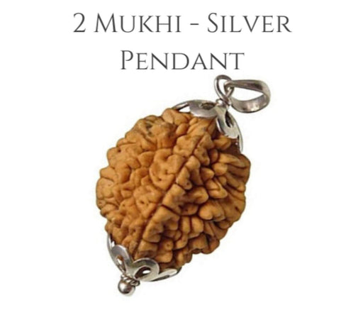 Two Mukhi Rudraksha Silver Pendant - Uniting Dual Energies | Brahmatells - BrahmatellsStore