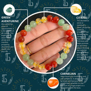 Unlock Career Success: Carnelian, Aventurine & Citrine Bracelet - Brahmatells - BrahmatellsStore