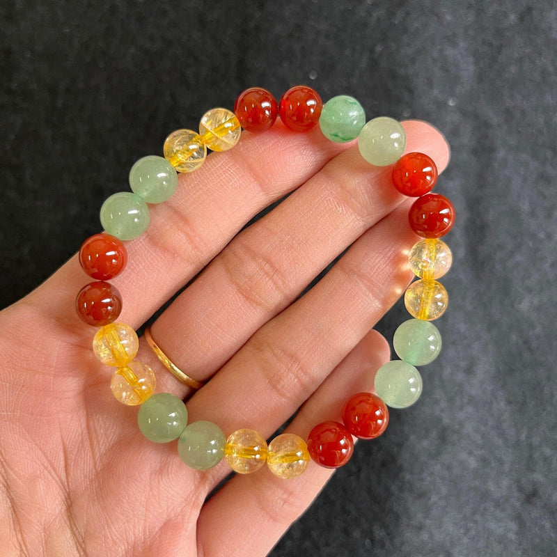 Unlock Career Success: Carnelian, Aventurine & Citrine Bracelet - Brahmatells - BrahmatellsStore