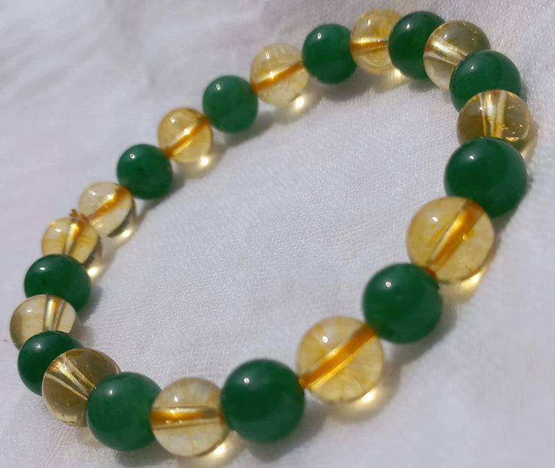 Unlock Prosperity: Citrine & Green Aventurine Power Bracelet | Brahmatells - BrahmatellsStore