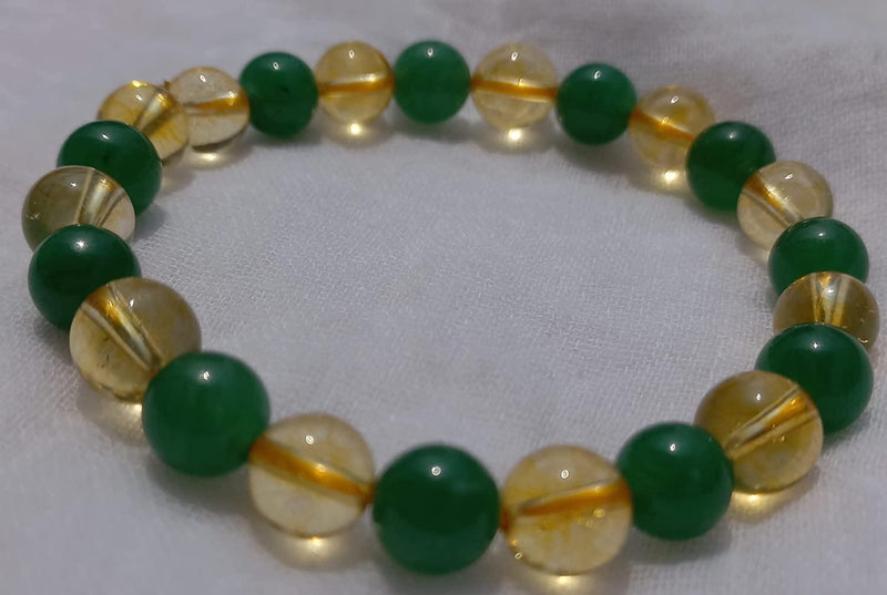 Unlock Prosperity: Citrine & Green Aventurine Power Bracelet | Brahmatells - BrahmatellsStore