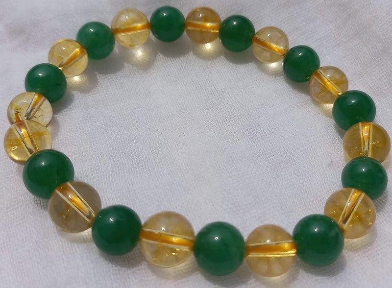 Unlock Prosperity: Citrine & Green Aventurine Power Bracelet | Brahmatells - BrahmatellsStore