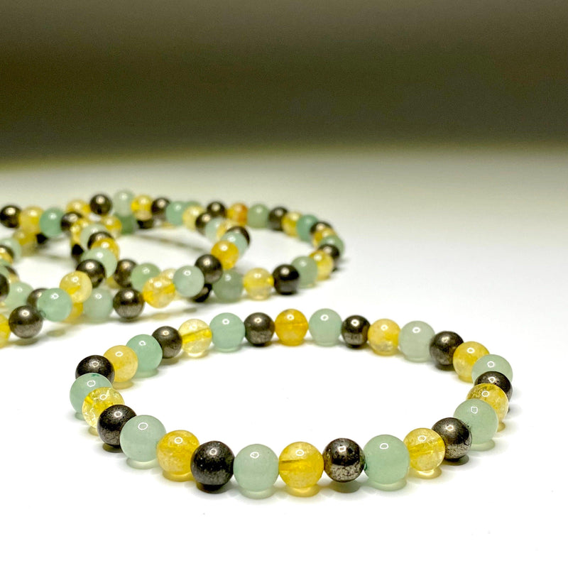 Unlock Prosperity: Citrine, Pyrite & Green Aventurine Bracelet | Instant Wealth Magnet | Brahmatells - BrahmatellsStore