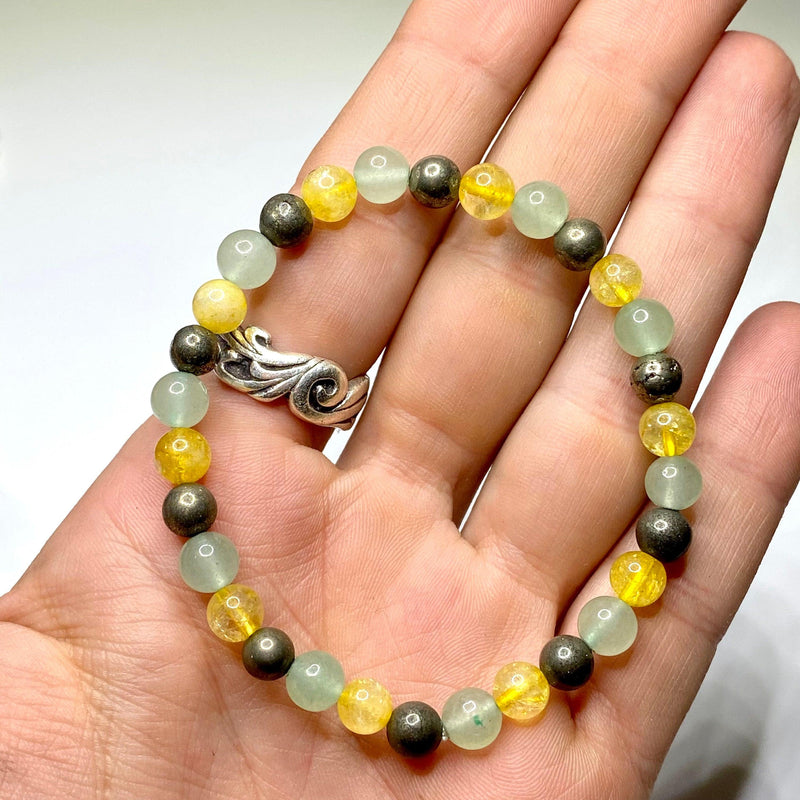 Unlock Prosperity: Citrine, Pyrite & Green Aventurine Bracelet | Instant Wealth Magnet | Brahmatells - BrahmatellsStore