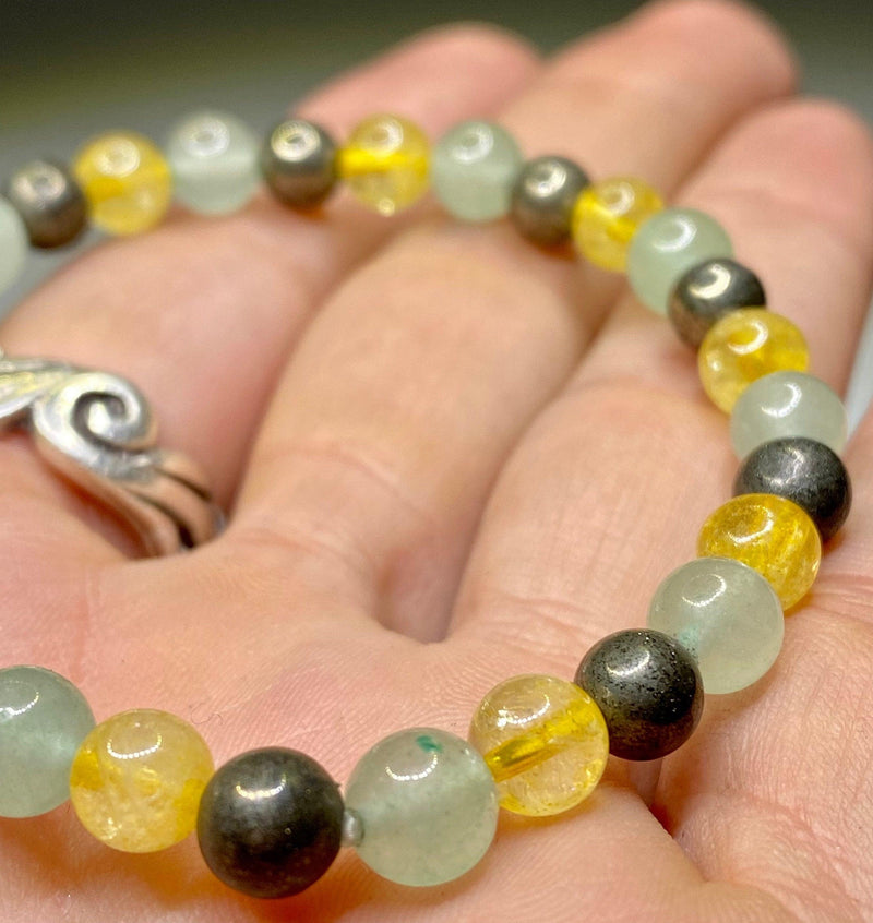 Unlock Prosperity: Citrine, Pyrite & Green Aventurine Bracelet | Instant Wealth Magnet | Brahmatells - BrahmatellsStore