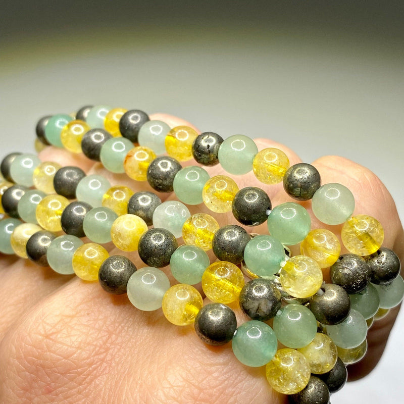 Unlock Prosperity: Citrine, Pyrite & Green Aventurine Bracelet | Instant Wealth Magnet | Brahmatells - BrahmatellsStore