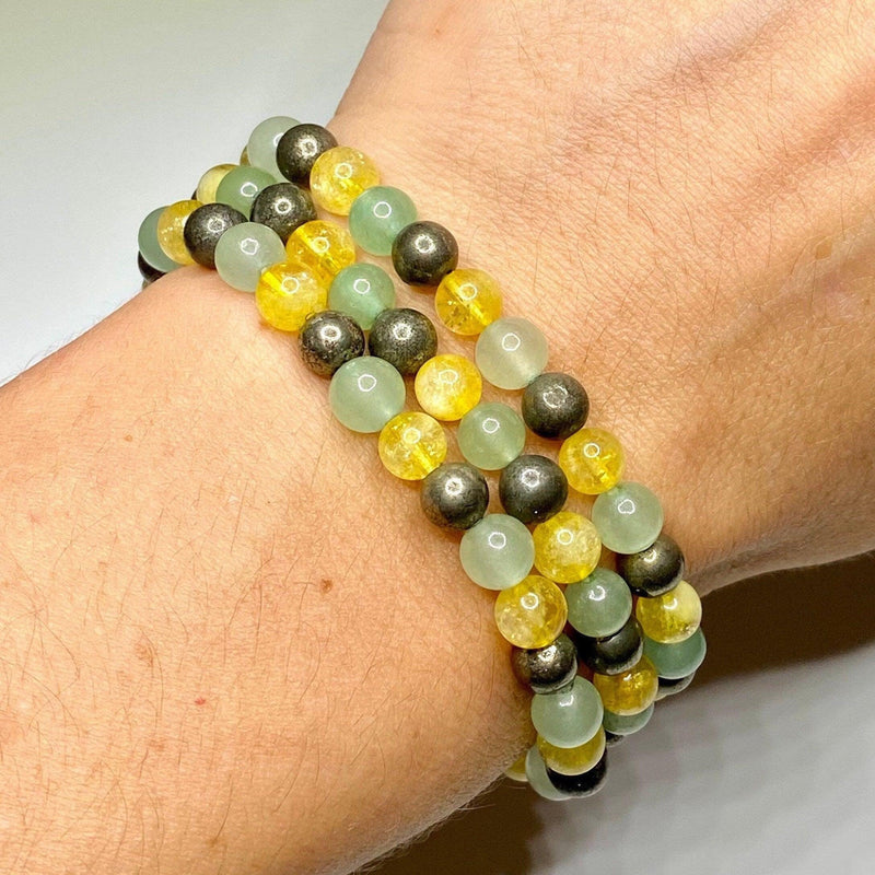 Unlock Prosperity: Citrine, Pyrite & Green Aventurine Bracelet | Instant Wealth Magnet | Brahmatells - BrahmatellsStore