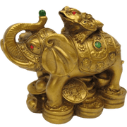 Vastu Feng Shui Money Frog On Elephant- Polyresin - BrahmatellsStore