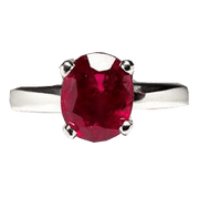 Vermilion Red Ruby Manak Oval Ring in Silver - Unleash Your Potential | Brahmatells - BrahmatellsStore