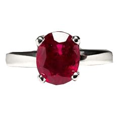 Vermilion Red Ruby Manak Oval Ring in Silver - Unleash Your Potential | Brahmatells - BrahmatellsStore